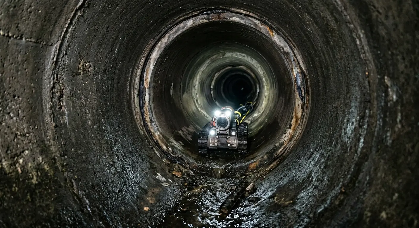 Robotic sewer camera inspecting pipe interior for Drain Snake Service in Waco